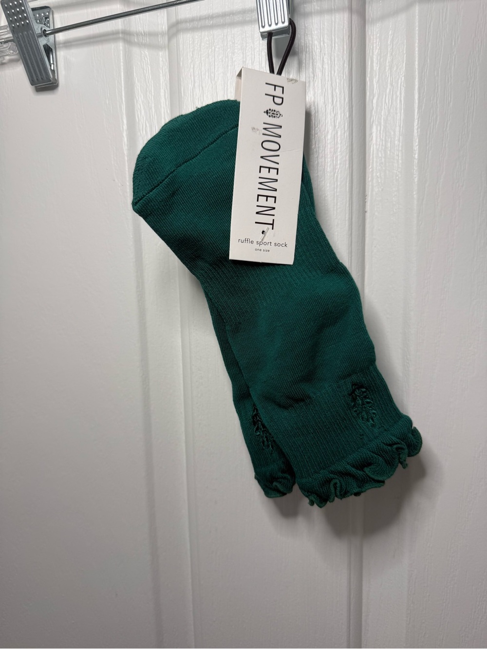 Free People Dark Green Ruffle Sport Sock